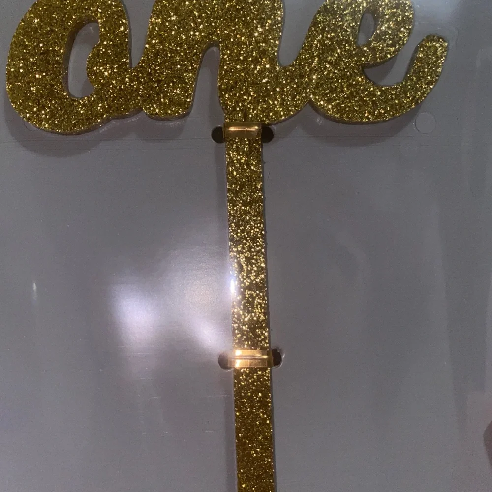 Spritz One Gold Cake Topper First Celebration NEW
